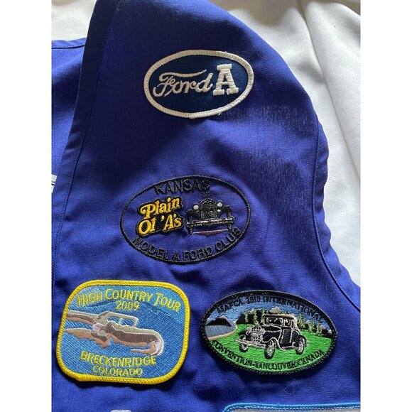 Vintage Kansas Model A Ford Club Vest W/ Patches Blue Unisex - Picture 9 of 9